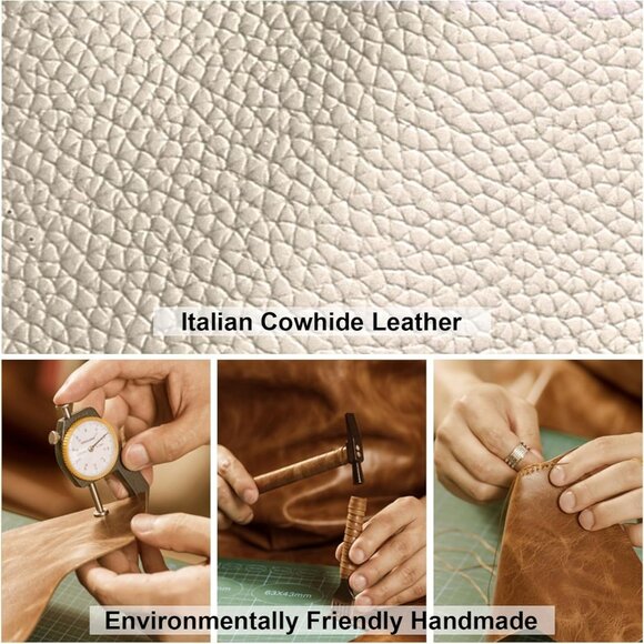 ⚡Women 07BeigeTrendy Genuine Leather Imported Bucket Bag Tote Top Handle Purses - Picture 3 of 6